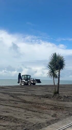 Beach maintenance equipment spotted on Batumi shore