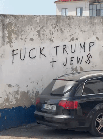 Witness documents Nazaré coastline and antisemitic graffiti incident
