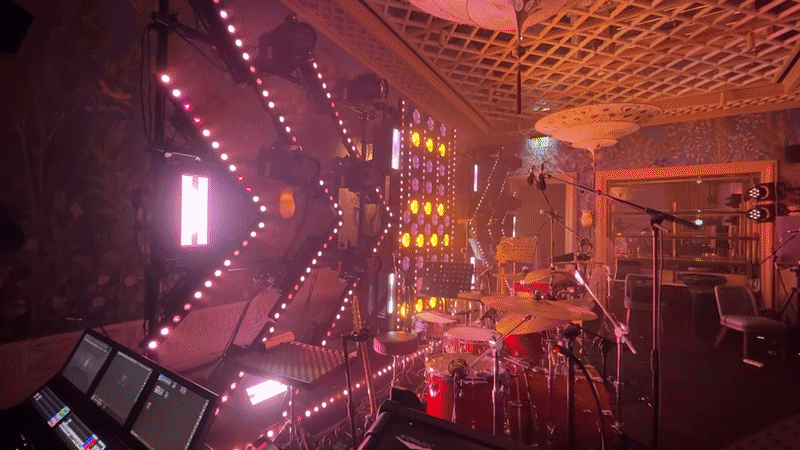 Live band performs at a dimly lit Baku venue