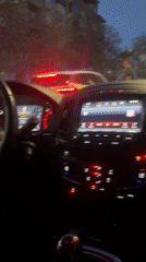 Car interior documented at night in Blagoevgrad, Bulgaria