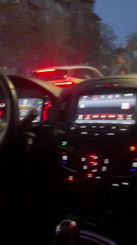Car interior documented at night in Blagoevgrad, Bulgaria