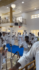 Celestial Church worship service with music in Lokoja, Nigeria