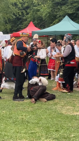 Traditional Bulgarian folk festival with dancing and reenactment in Pleven