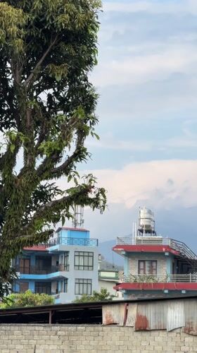 Morning scenes: dogs, coffee, hang gliding in cloudy Pokhara