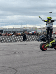 Motorcycle stunt show draws crowds near Gazprom Arena