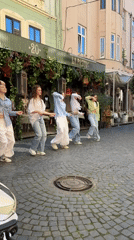 Birthday lunch and street dance at a Chernivtsi restaurant