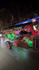 Modified tuk-tuk with LED lighting spotted operating in Bangkok