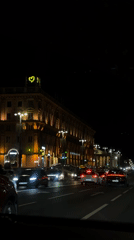 Evening street scenes captured in Minsk, Belarus