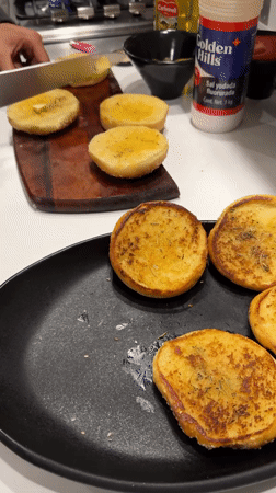 Early morning burger preparation captured in Mexico City kitchen