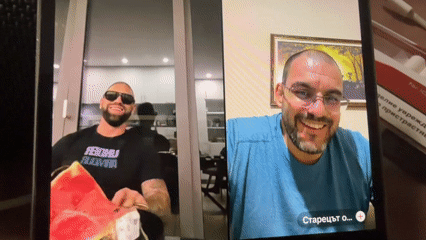 Video calls recorded by witnesses show split-screen conversations