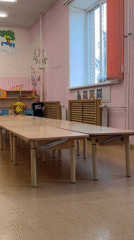 Everyday life moments captured across small Russian town morning