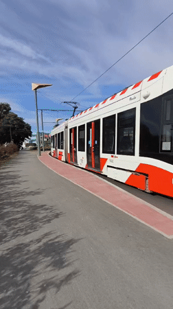 Tram 502 rolling through Tallinn streets
