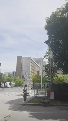 Sunny afternoon street scene captured in Montreal
