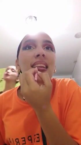 Theatrical makeup preparations documented in Playa El Agua, Venezuela