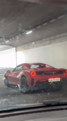 Red Ferrari spotted driving through tunnel in Glattbrugg