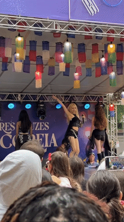 Girl group performs at outdoor festival in São Paulo