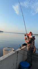 Evening fishing session on Kama River in Chaikovsky
