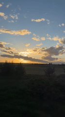 Sunset documented over rural Belarus fields by witnesses
