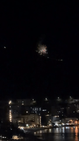 Fireworks celebration lights up Boreti, Montenegro coastline