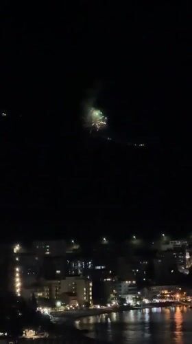 Fireworks celebration lights up Boreti, Montenegro coastline