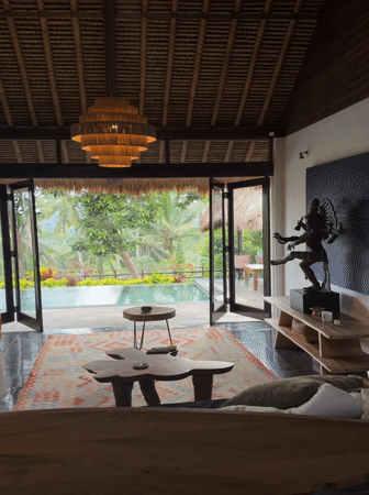 Tropical villa interior documented in Abiansemal, Indonesia