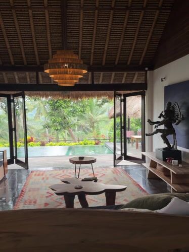 Tropical villa interior documented in Abiansemal, Indonesia