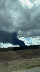 Large smoke column observed near Bashkultayevo, Russia indicates significant fire