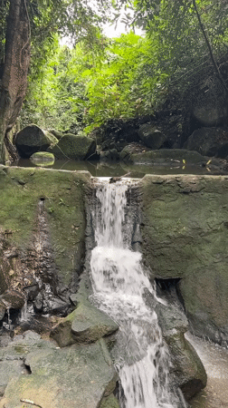 Mossy waterfall tucked into Ko Samui's jungle interior