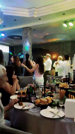 Live music and dancing at a banquet in Sevan, Armenia