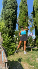 Outdoor workout in a Sochi park on a sunny morning