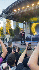 Rapper performs outdoor concert in Pleven Bulgaria public square
