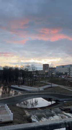 Twilight park scenes captured in Klin, Russia
