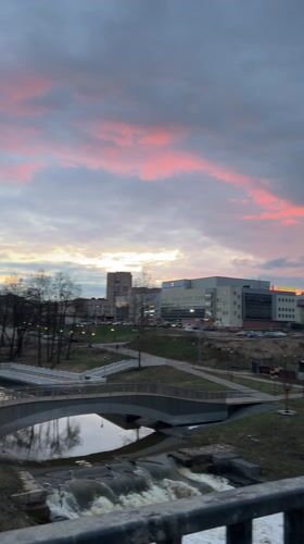 Twilight park scenes captured in Klin, Russia