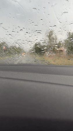 Heavy rain driving conditions recorded in Centa, Serbia