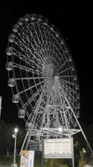 Evening stroll captures illuminated Ferris wheel in Serbian spa town