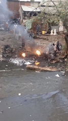 Fires, damaged vehicle reported near polluted Nairobi riverbank