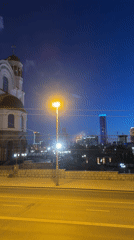 Fireworks Display Lights Up Yekaterinburg Skyline During Evening Celebration