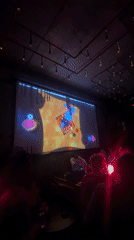 Moscow nightclub features abstract projections, dancing crowds Friday evening