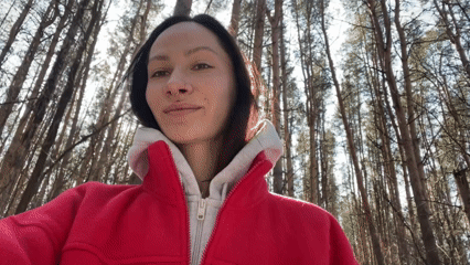 Woman and Huskies spotted in snowy Izhevsk forest