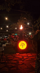 Evening dining scene captured at Denpasar restaurant