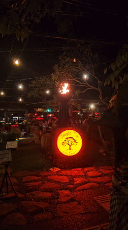Evening dining scene captured at Denpasar restaurant