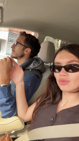 Couple observed driving through Larnaka, Cyprus