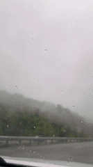 Rainy morning commute documented along Georgian highway near Ruisi