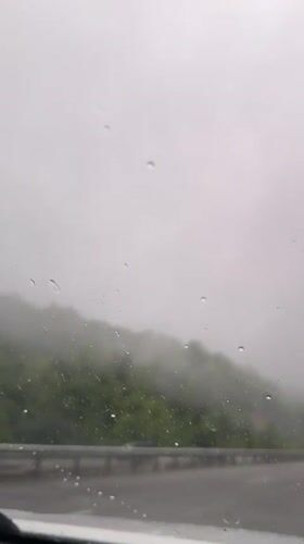 Rainy morning commute documented along Georgian highway near Ruisi
