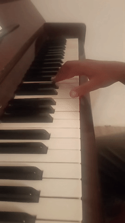 Evening piano practice session recorded in Armenian village