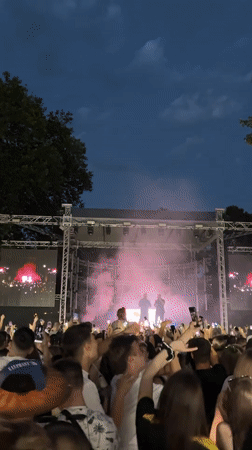 Outdoor concert draws big crowd in Pazardzhik at dusk