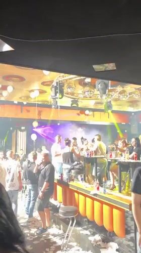 Night club scene documented in Targovishte, Bulgaria early morning