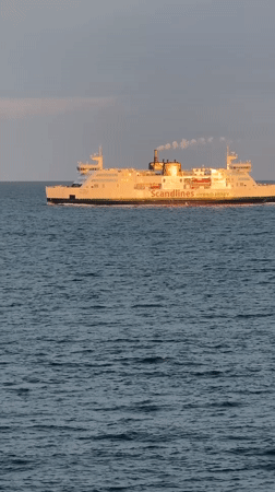 Scandlines Hybrid Ferry crossing the water off Fehmarn