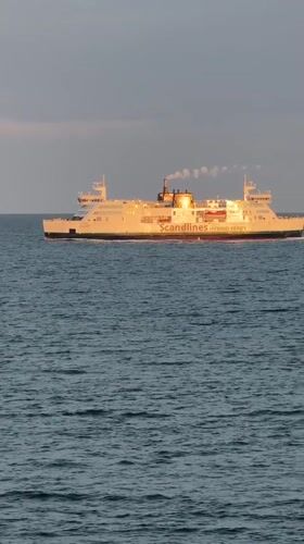 Scandlines Hybrid Ferry crossing the water off Fehmarn