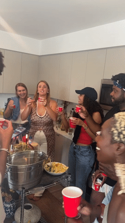 Fourth of July drinks and toasts at a Santa Monica get-together